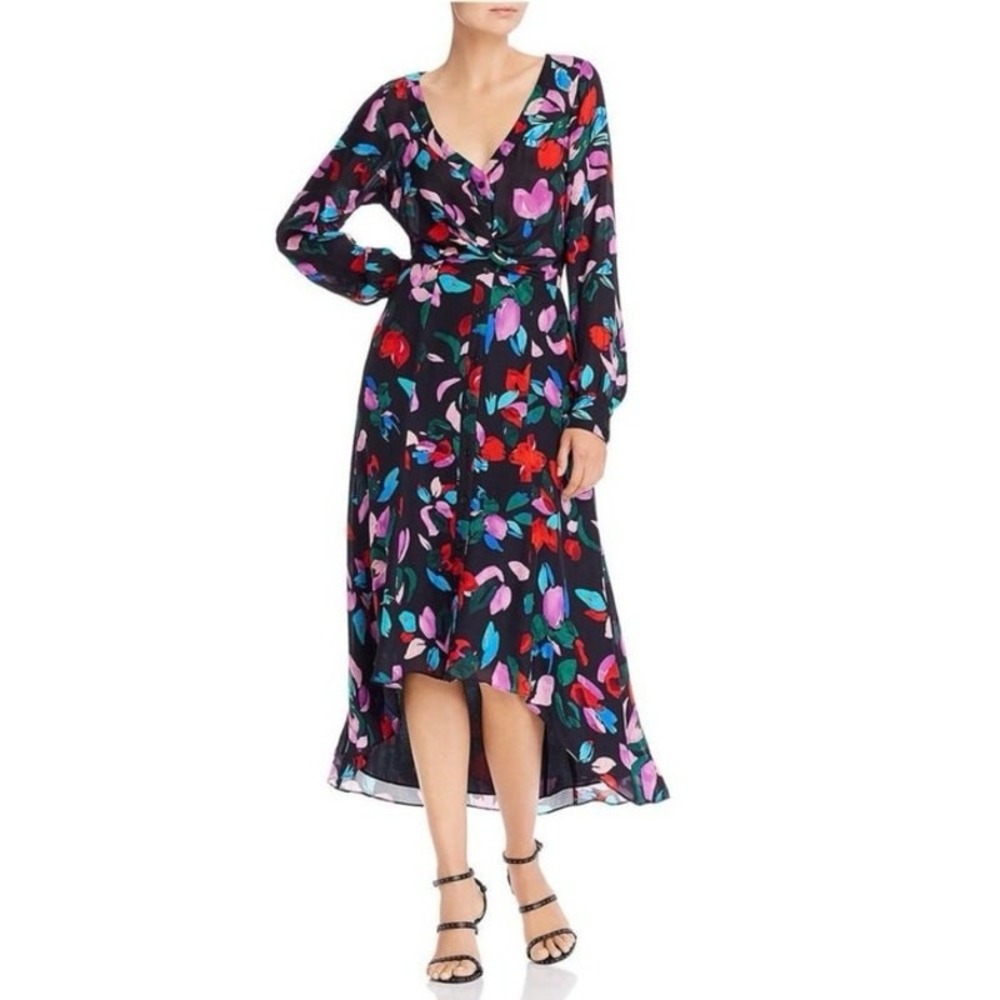 Parker Cora Floral Embellished Midi Dress Sz 6 Date Night Cocktail Romantic Chic